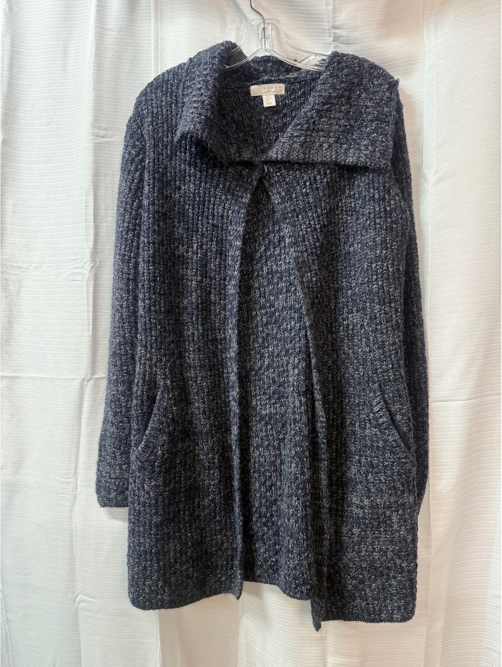 Kenar Women's Long Open Front Cardigan Sweater, Size Large